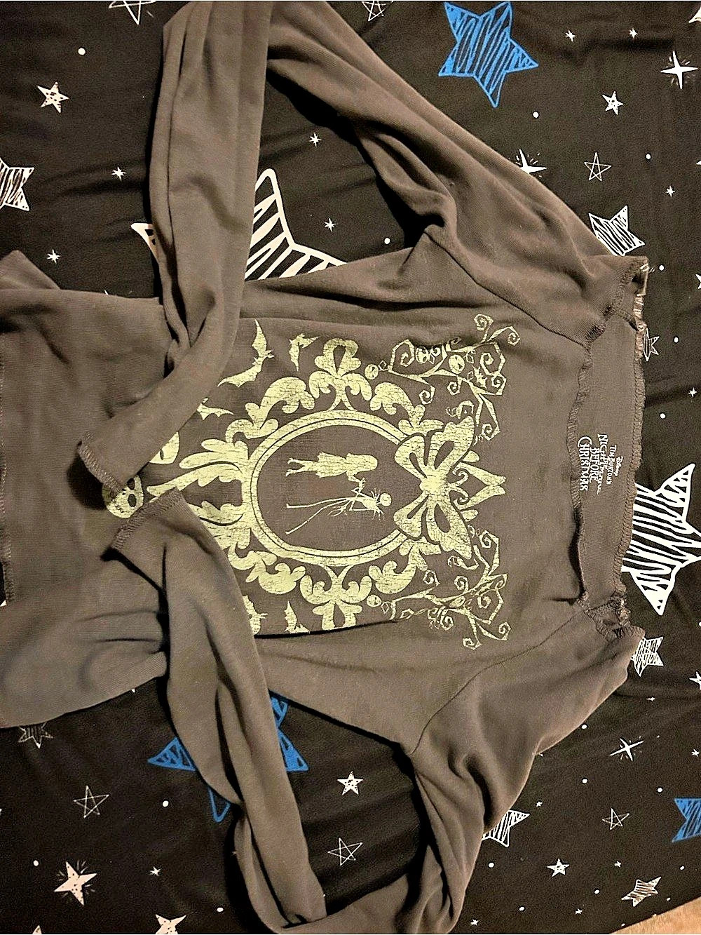 Disney The Nightmare Before Christmas Graphic Short Sleeve Top in Black
